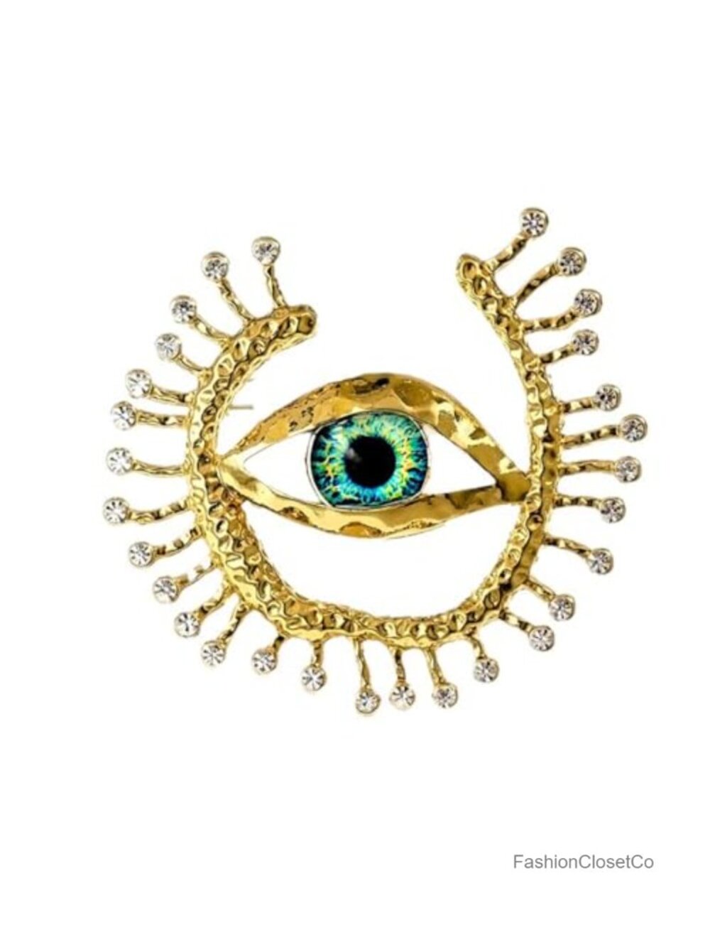 Crystal Evil Eye Brooch Pin Rhinestone Lapel Pin Women Wedding Party Gift